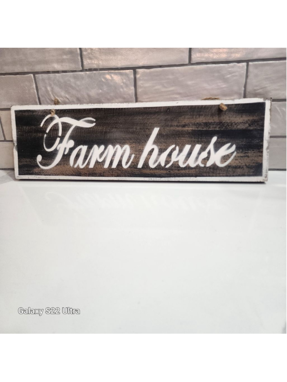 Farmhouse Decor Sign. Wood with White Letter 19.5" x 6"